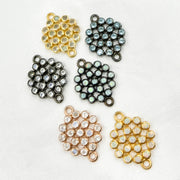 DC503. Sterling Silver Round Connector with Gemstone